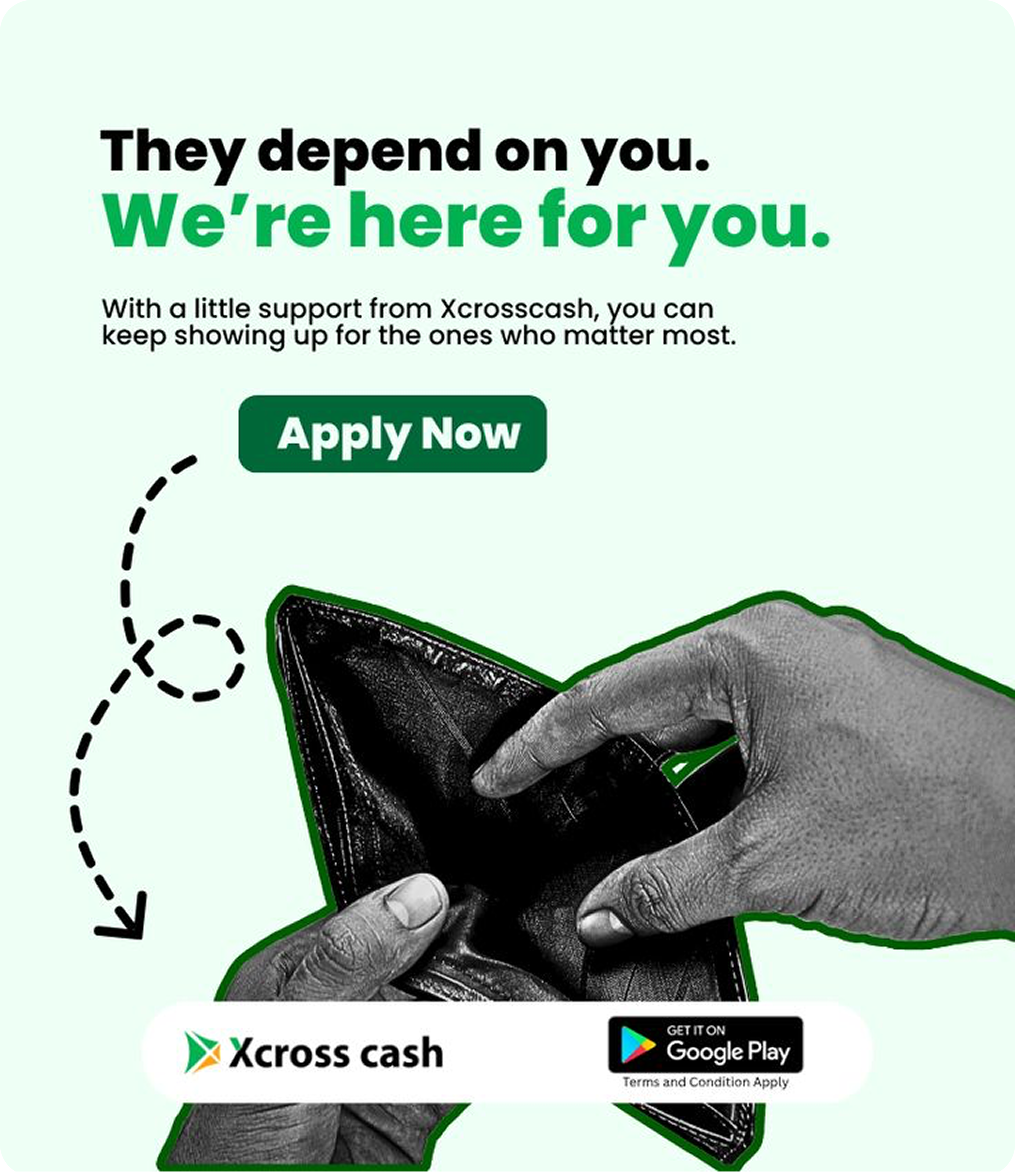 Hands opening an empty wallet